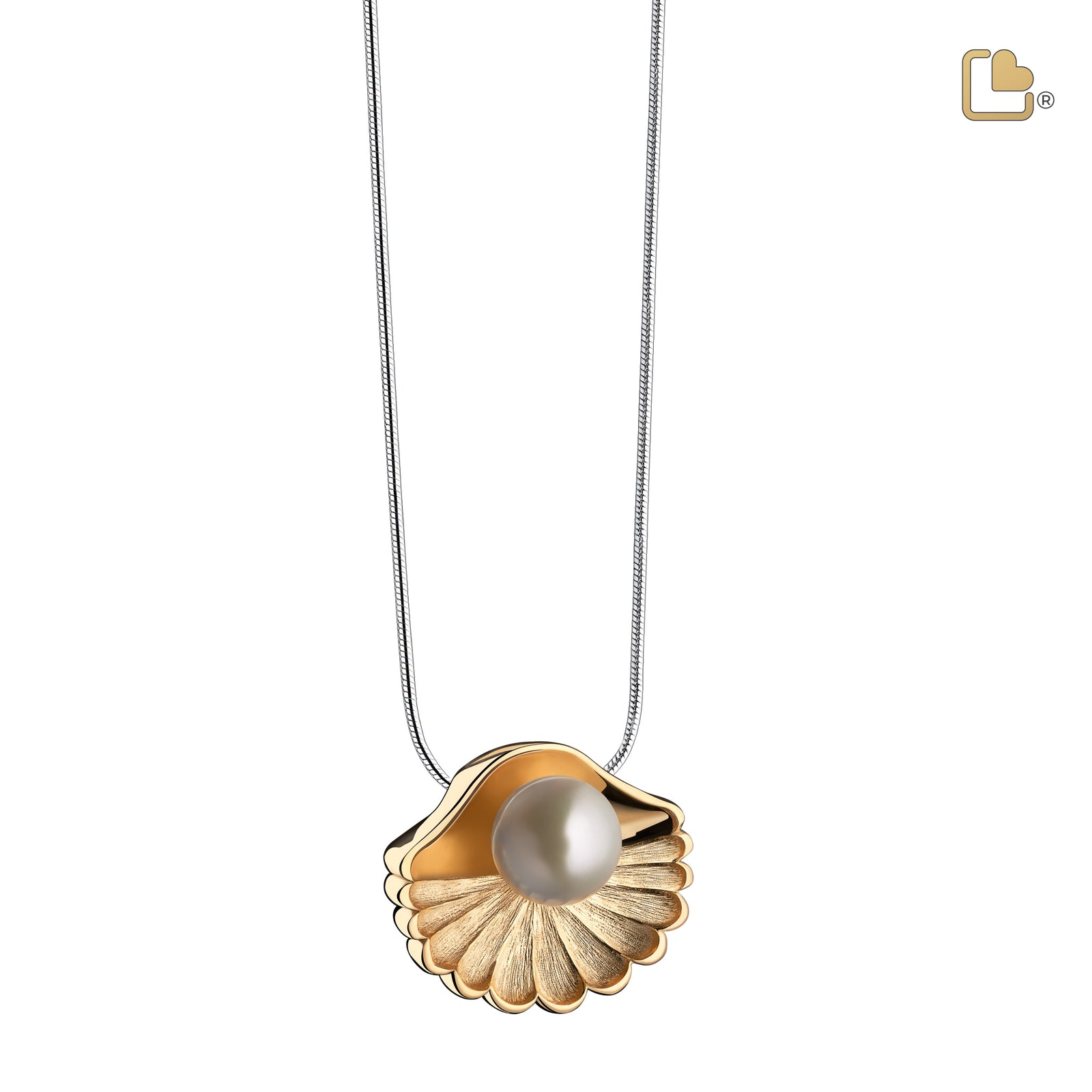 Sea Shell Pearl Gold Vermeil Cremation Pendant