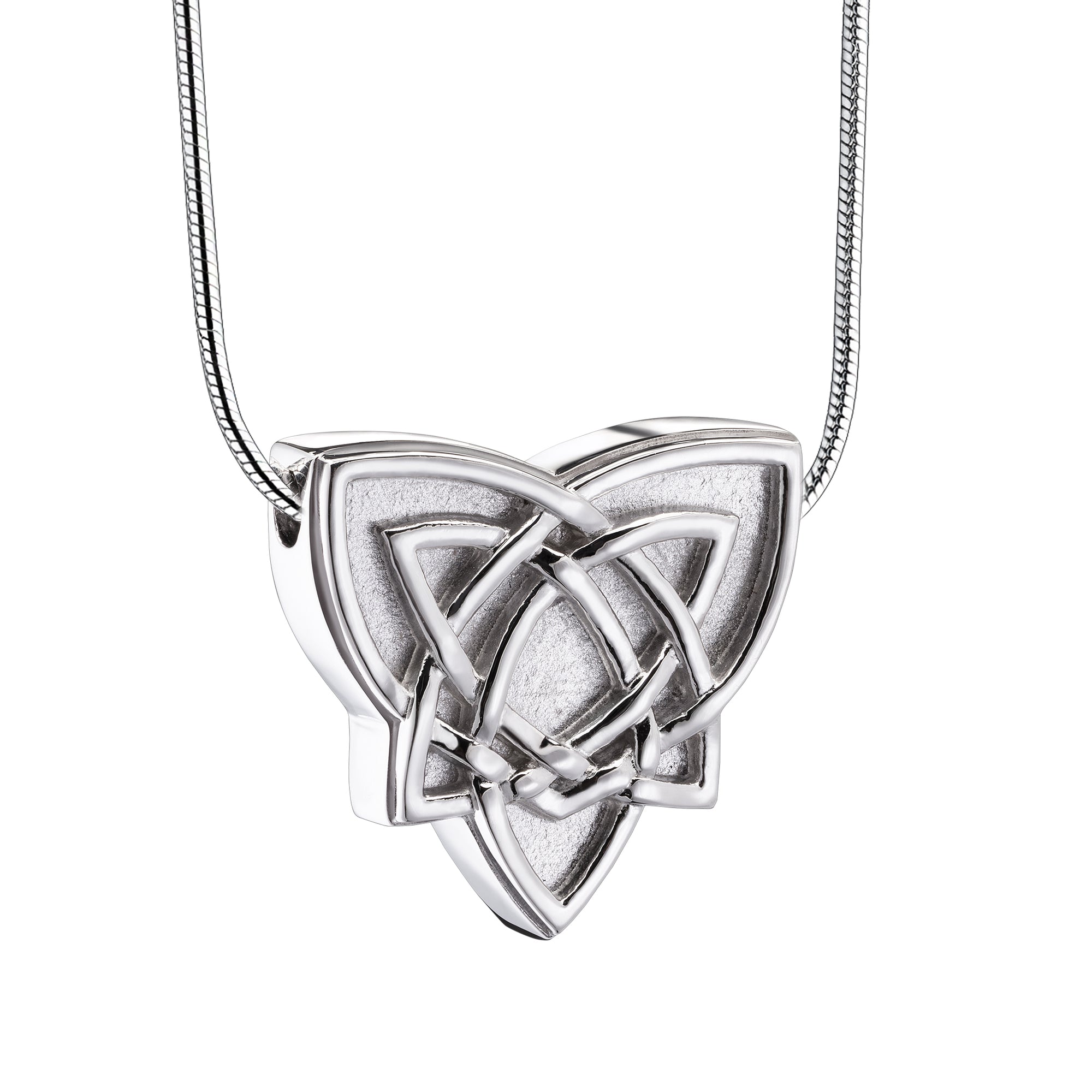 Celtic Trinity Knot Two Tone Sterling Silver Cremation Pendant
