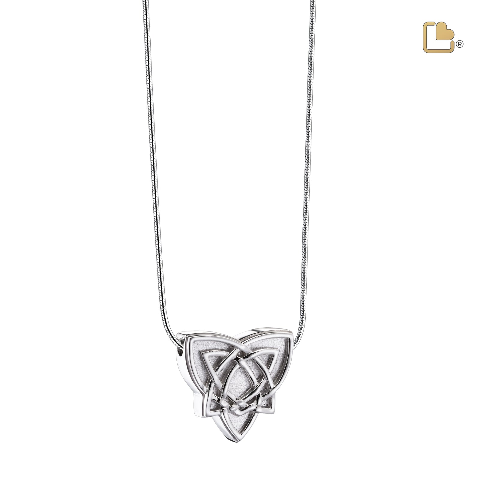 Celtic Trinity Knot Two Tone Sterling Silver Cremation Pendant
