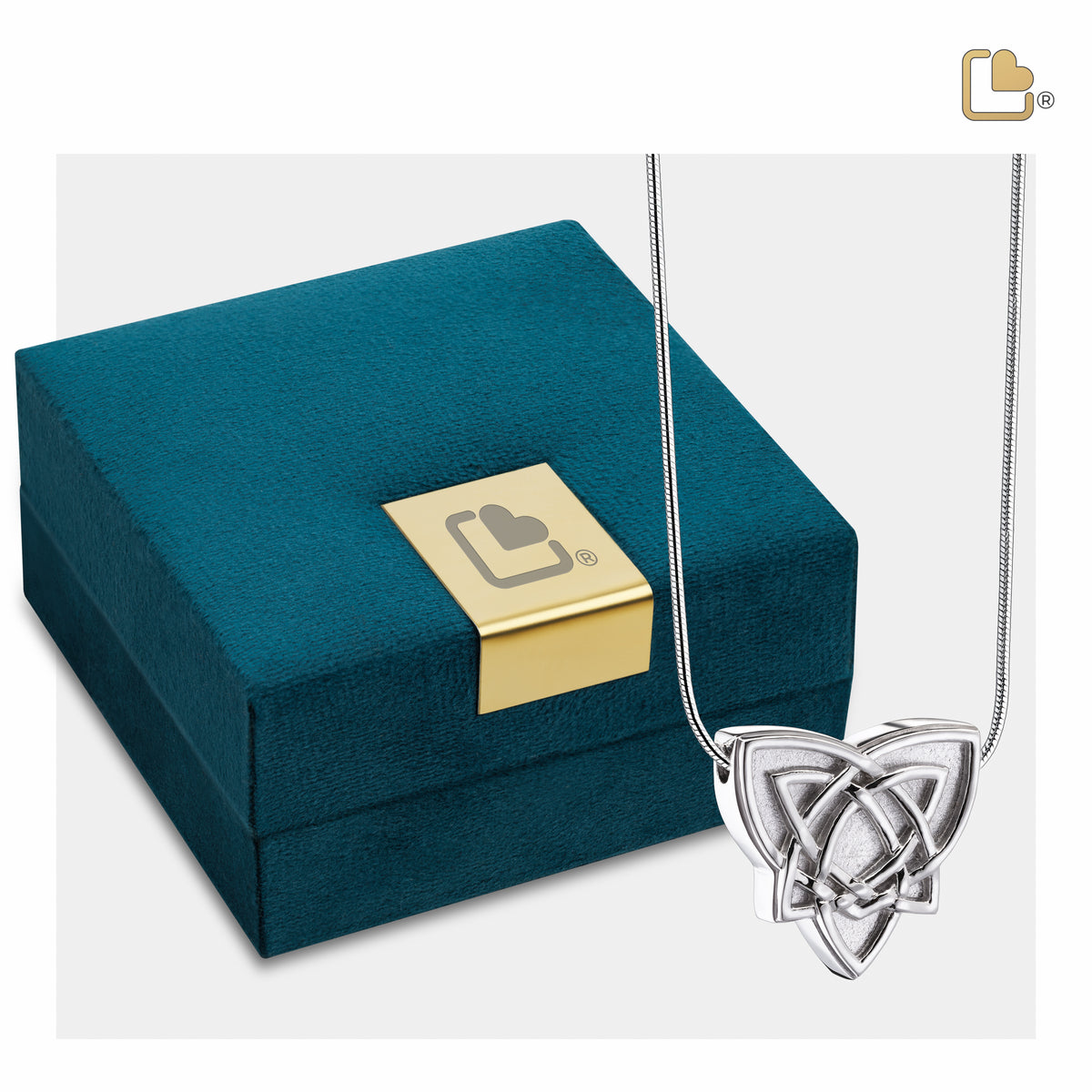 Celtic Trinity Knot Two Tone Sterling Silver Cremation Pendant