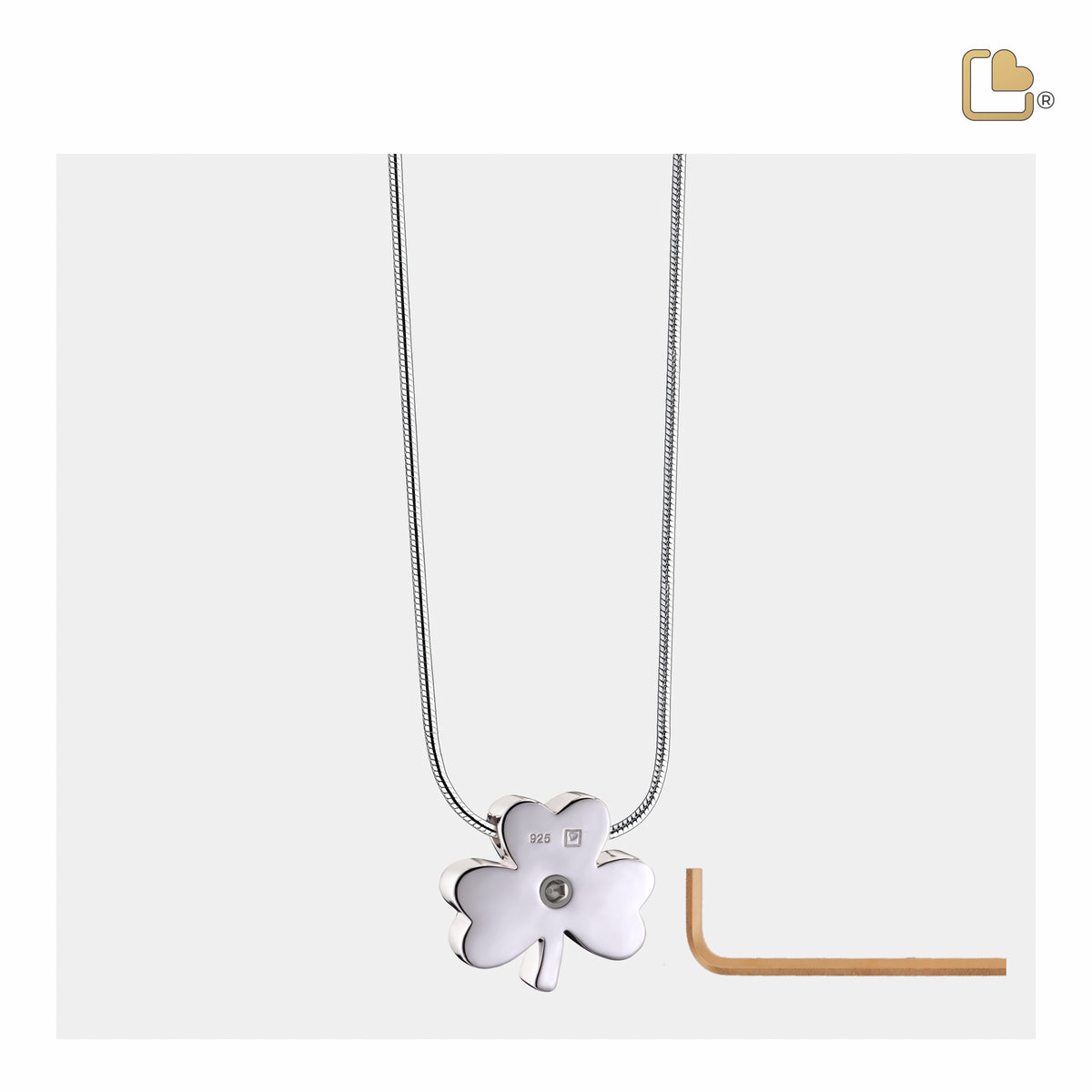 Celtic Shamrock Two Tone Sterling Silver Cremation Pendant