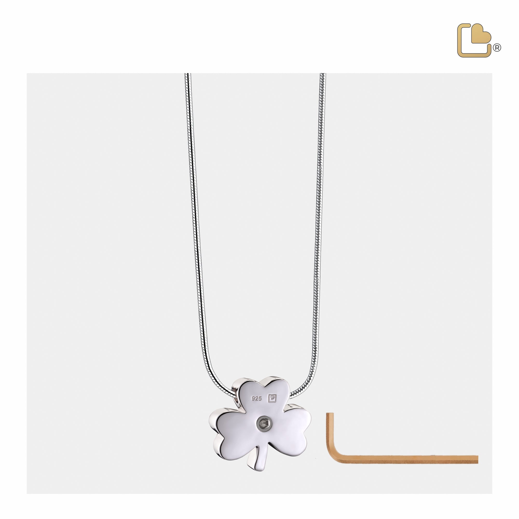 Celtic Shamrock Two Tone Sterling Silver Cremation Pendant