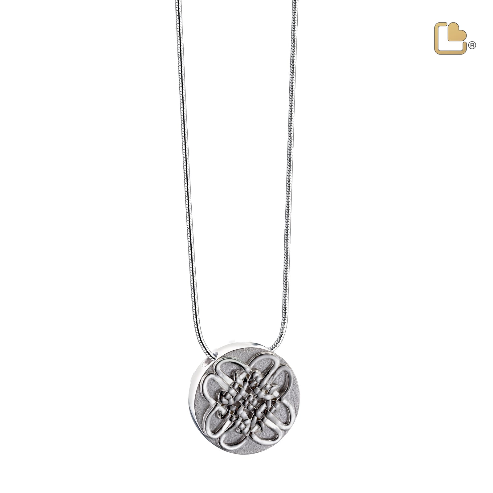 Celtic Circle Two Tone Sterling Silver Cremation Pendant