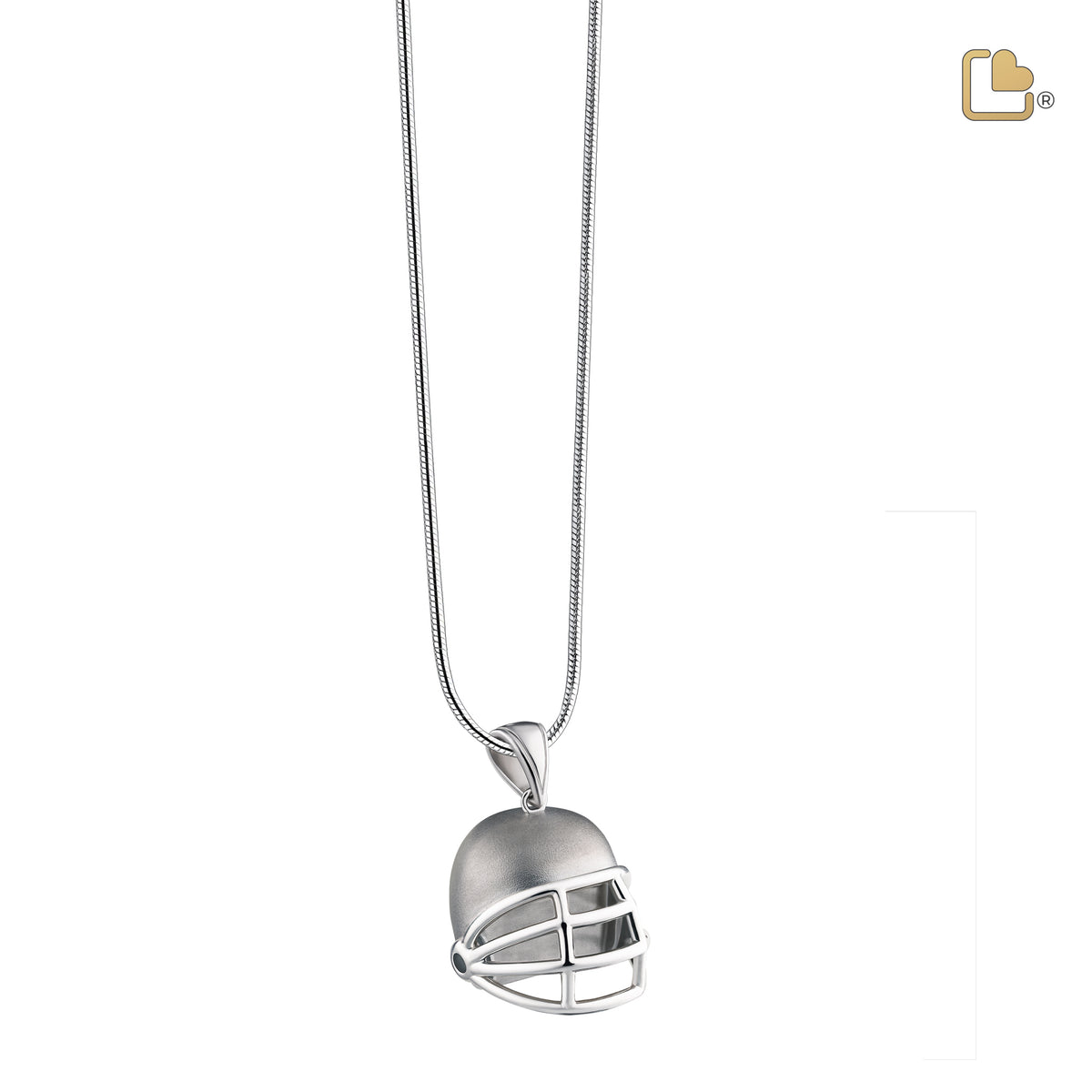 Football Helmet Two Tone Sterling Silver Cremation Pendant