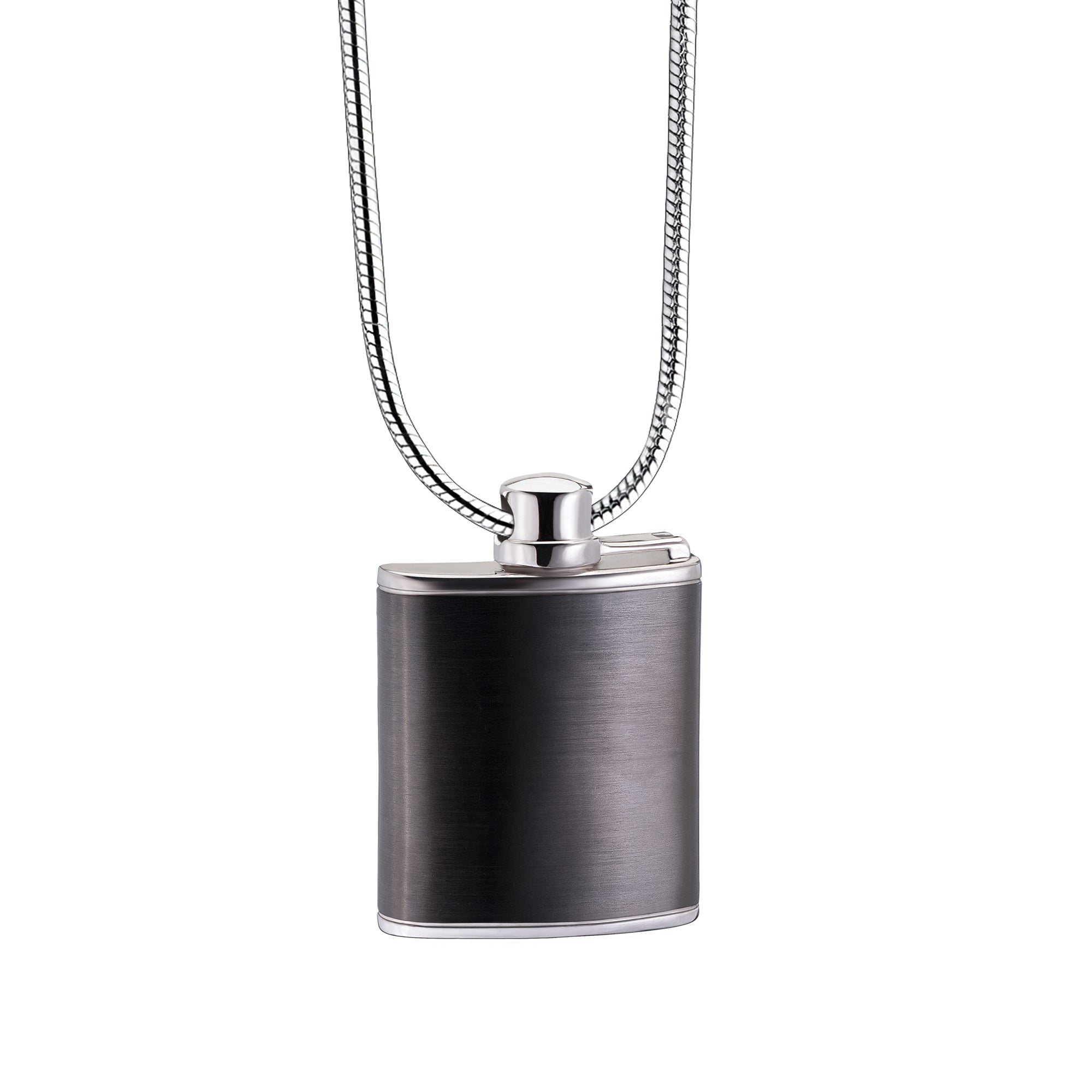 Flask Two Tone Sterling Silver Cremation Pendant