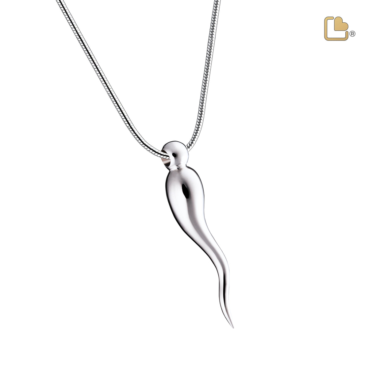 Italian Horn Sterling Silver Cremation Pendant