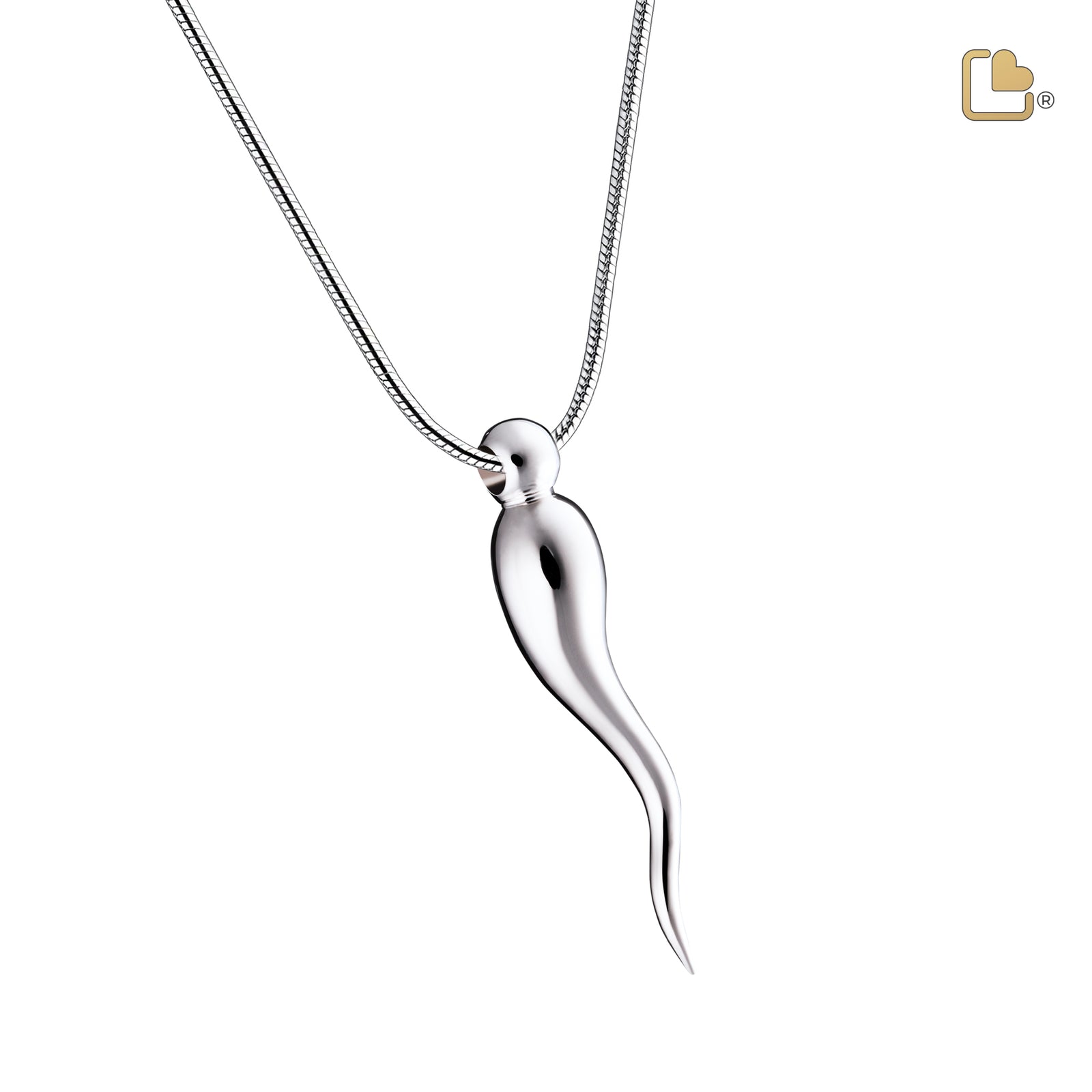 Italian Horn Sterling Silver Cremation Pendant