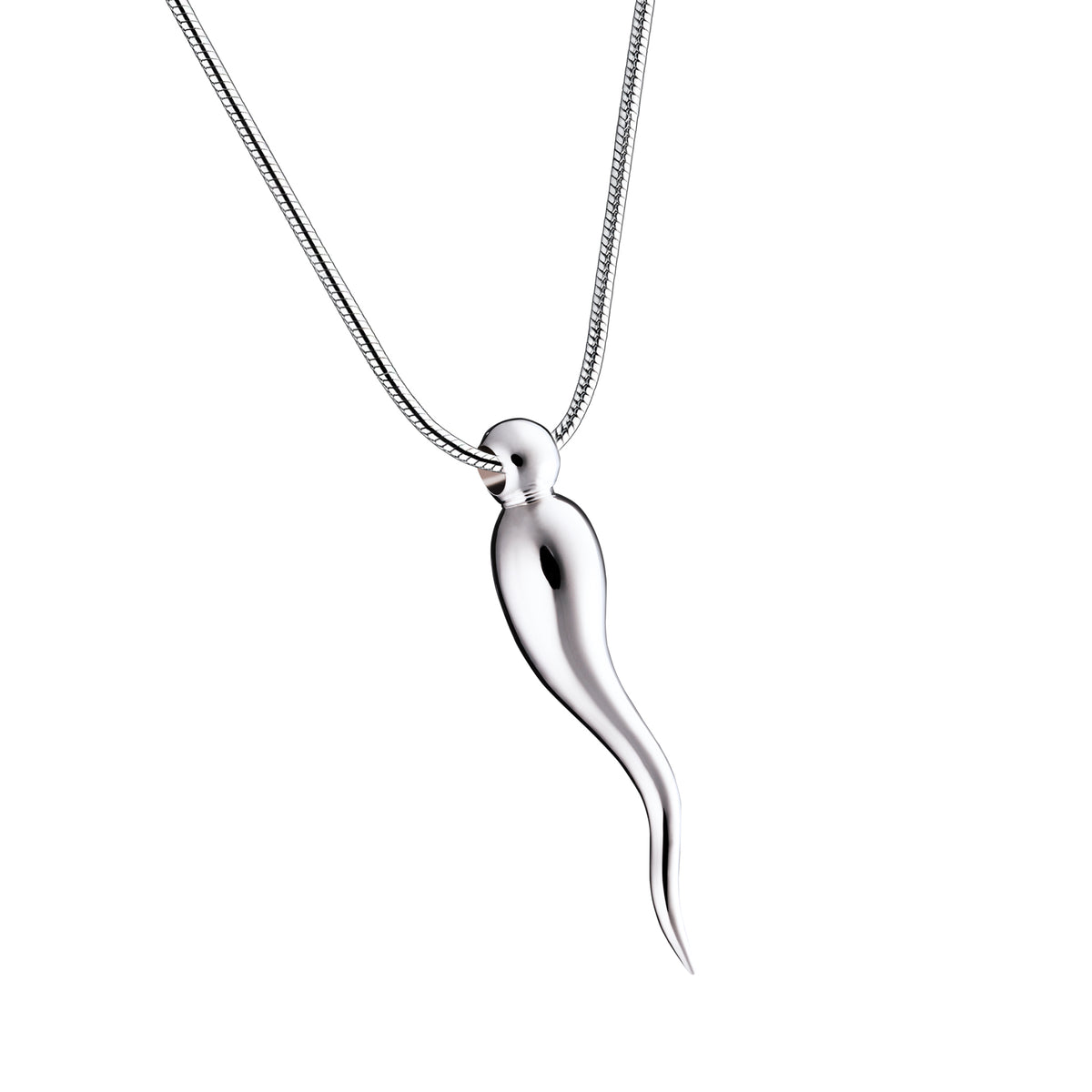 Italian Horn Sterling Silver Cremation Pendant