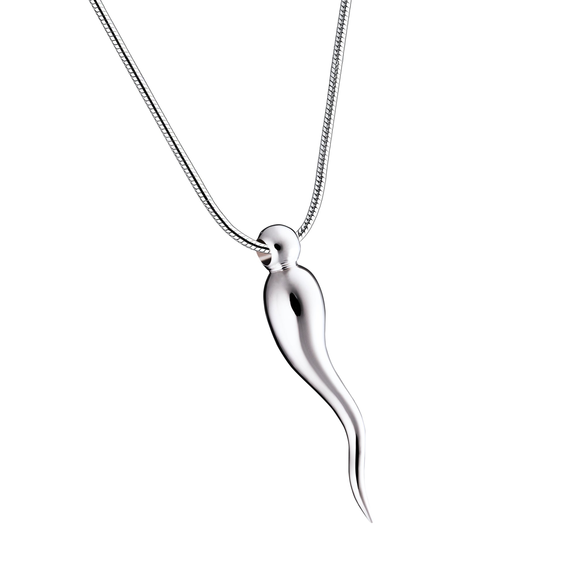 Italian Horn Sterling Silver Cremation Pendant