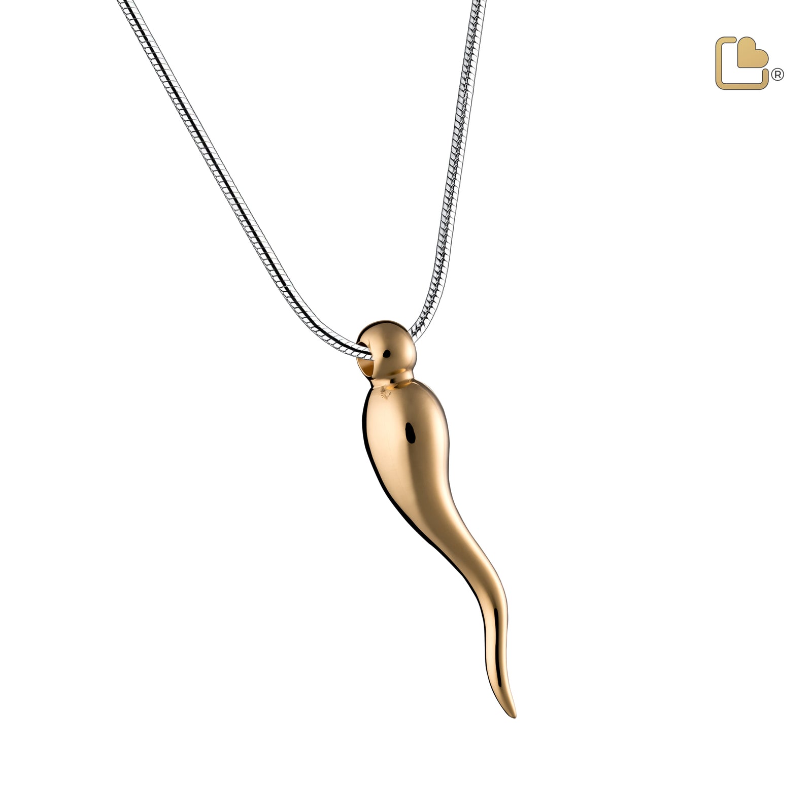 Italian Horn Gold Vermeil Pendant Cremation Pendant
