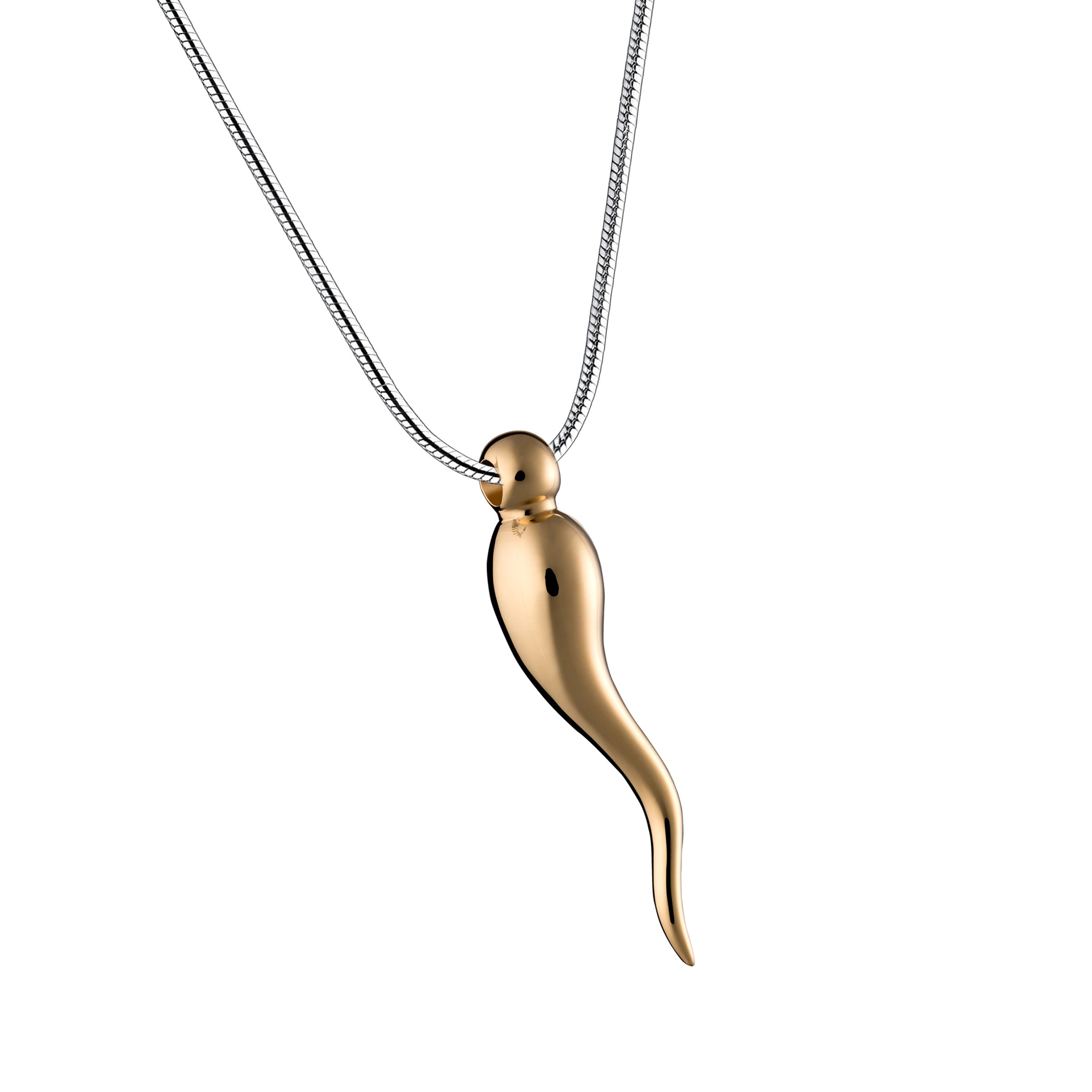 Italian Horn Gold Vermeil Pendant Cremation Pendant
