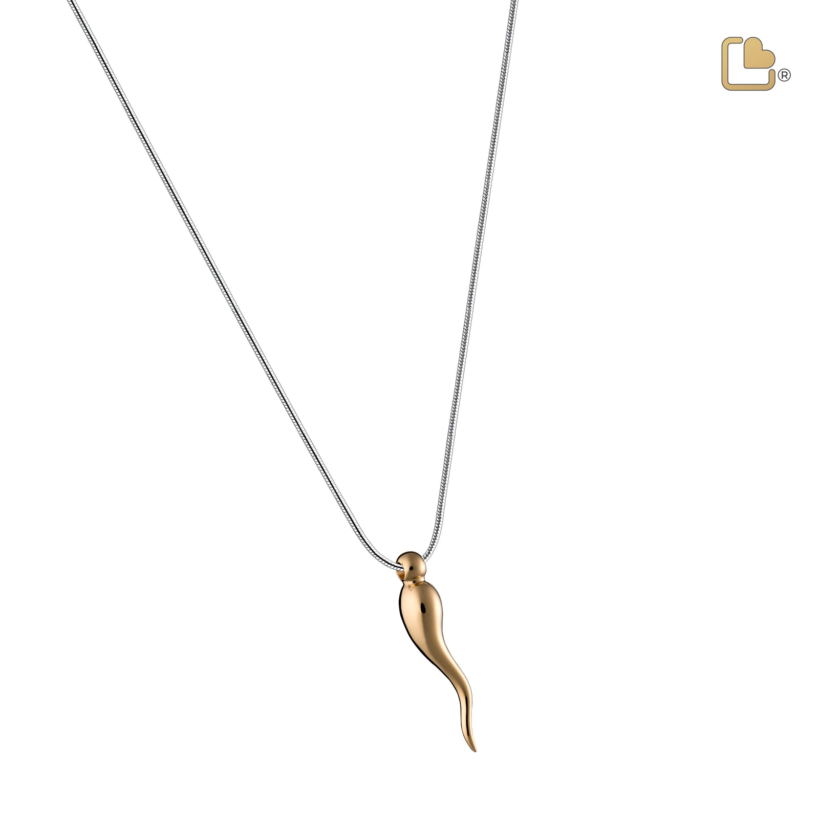 Italian Horn Gold Vermeil Pendant Cremation Pendant