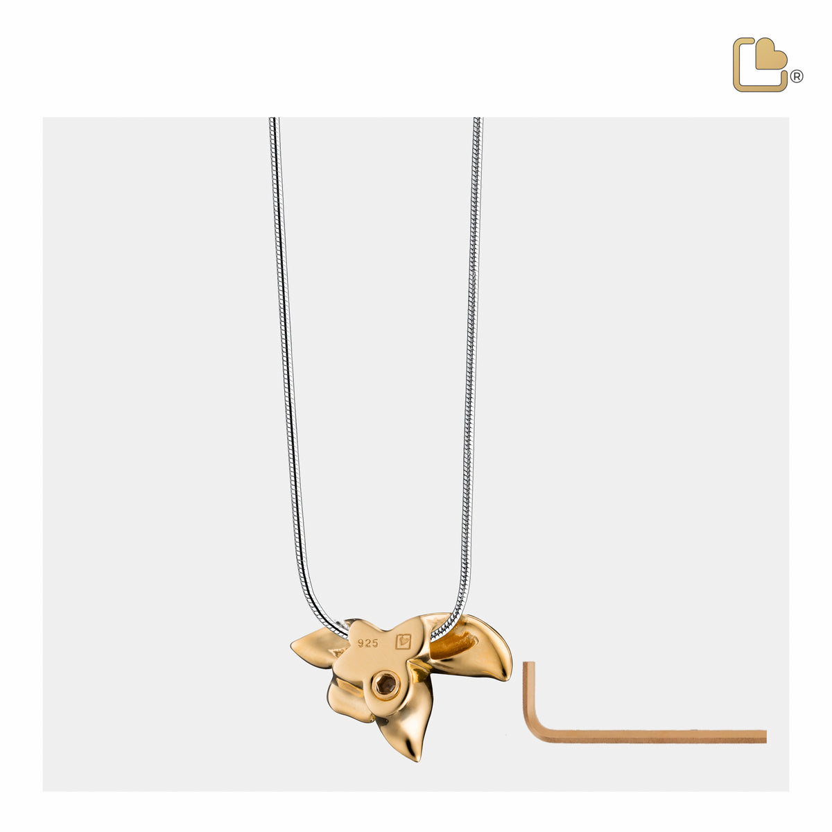 Orchid Gold Vermeil Sterling Silver Cremation Pendant