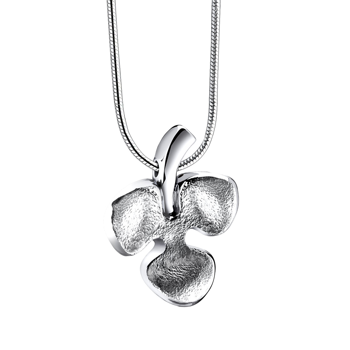 Shamrock Two Tone Sterling Silver Cremation Pendant