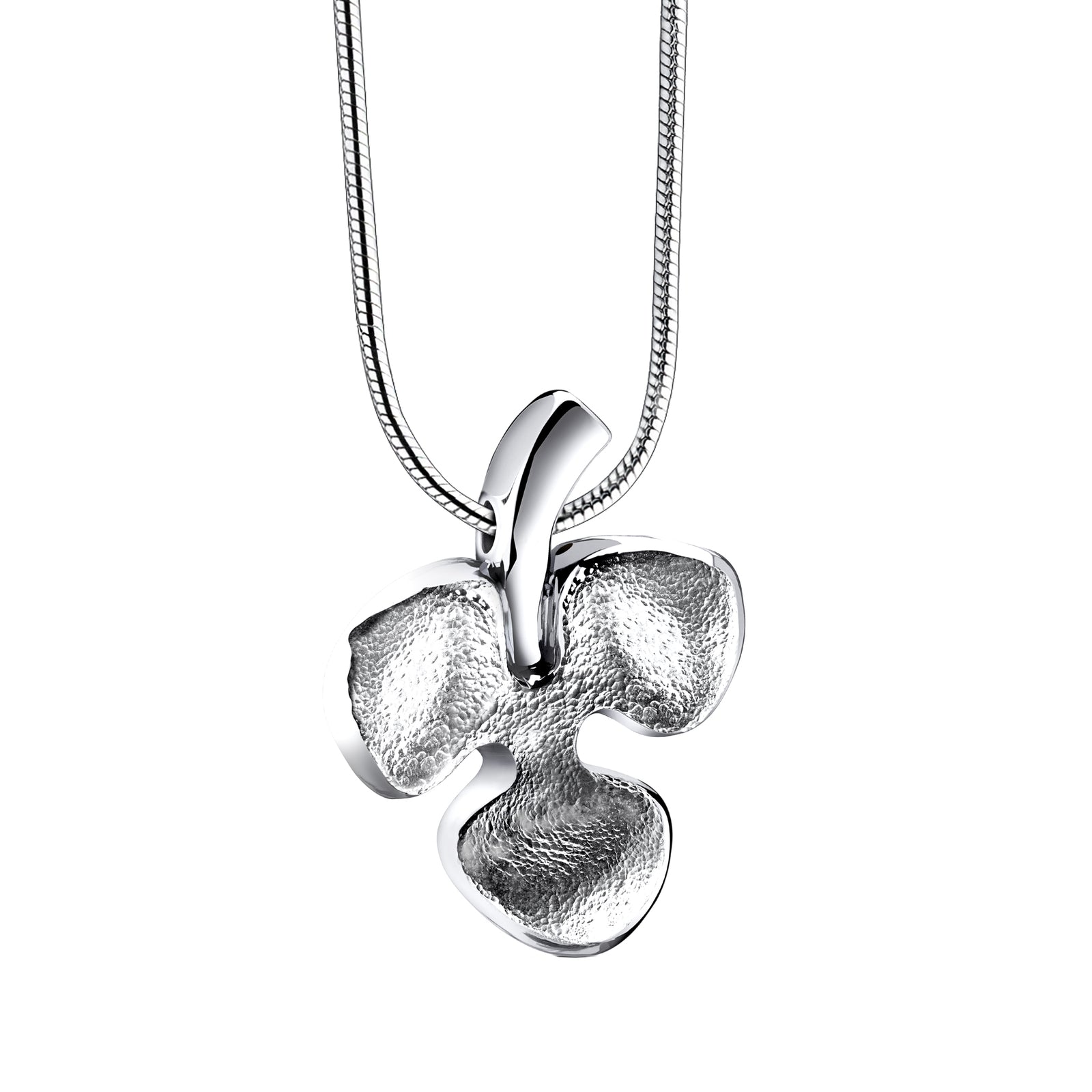 Shamrock Two Tone Sterling Silver Cremation Pendant