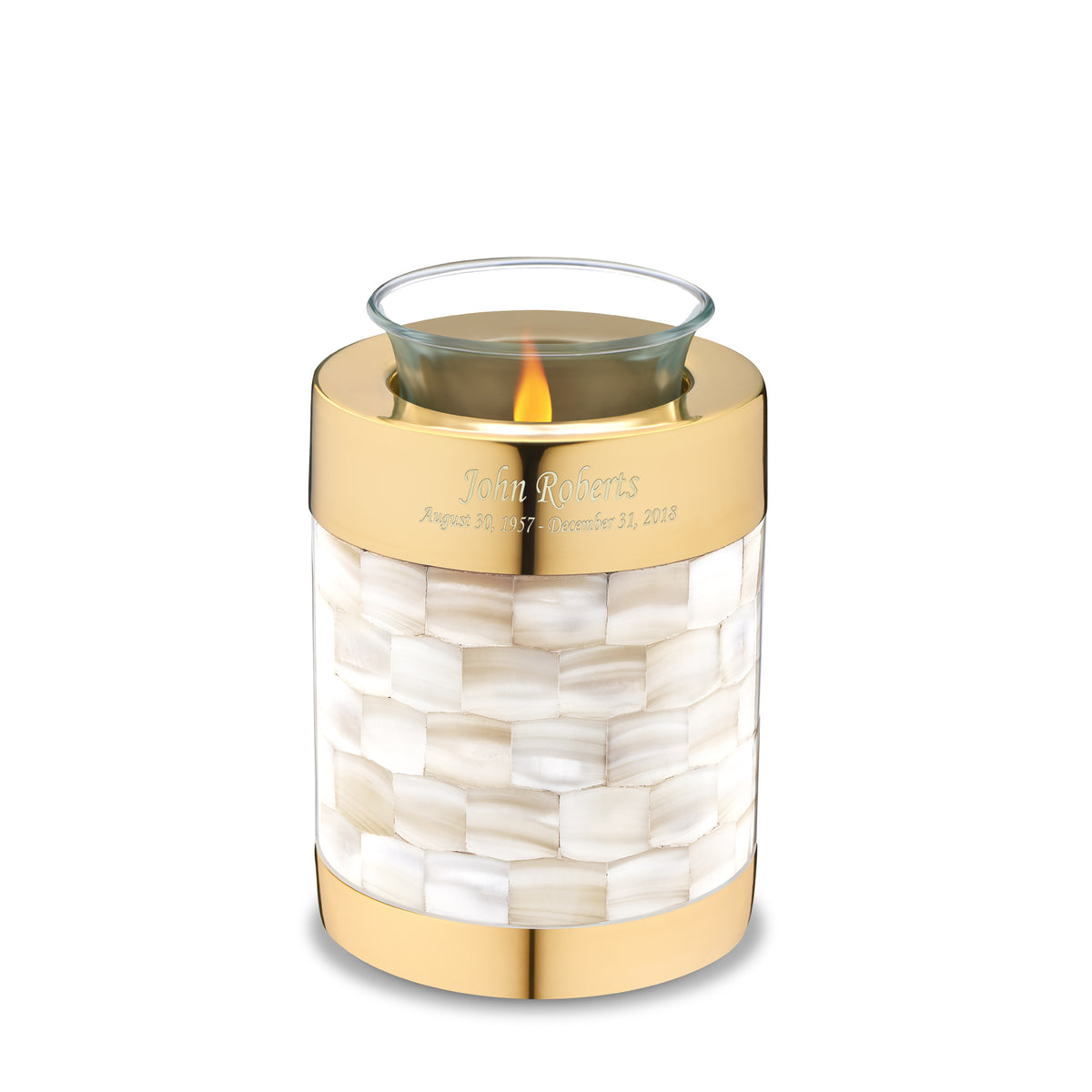 Tealight Mother of Pearl Cremation Urn - COMFORT by LoveUrns