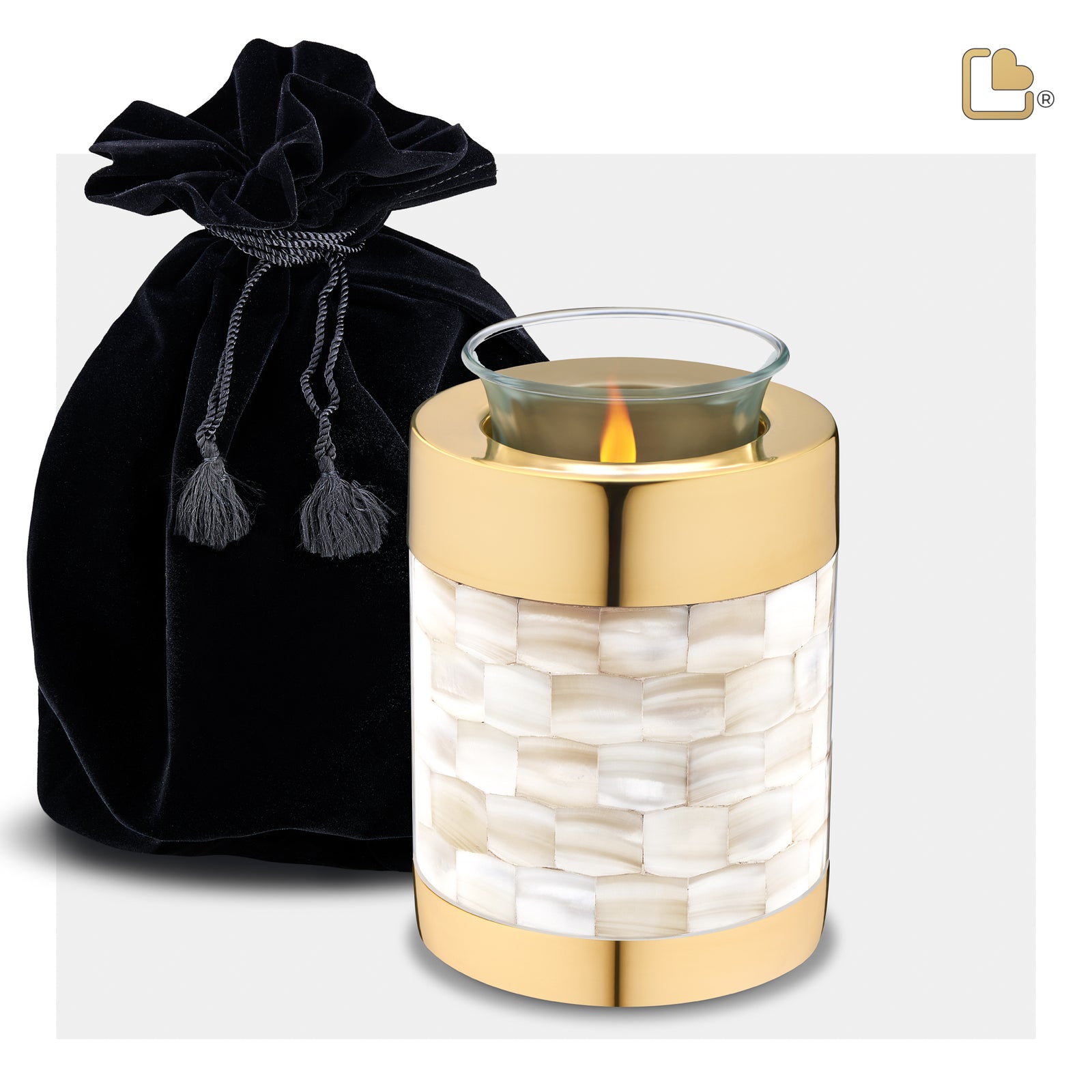 Tealight Mother of Pearl Cremation Urn - COMFORT by LoveUrns