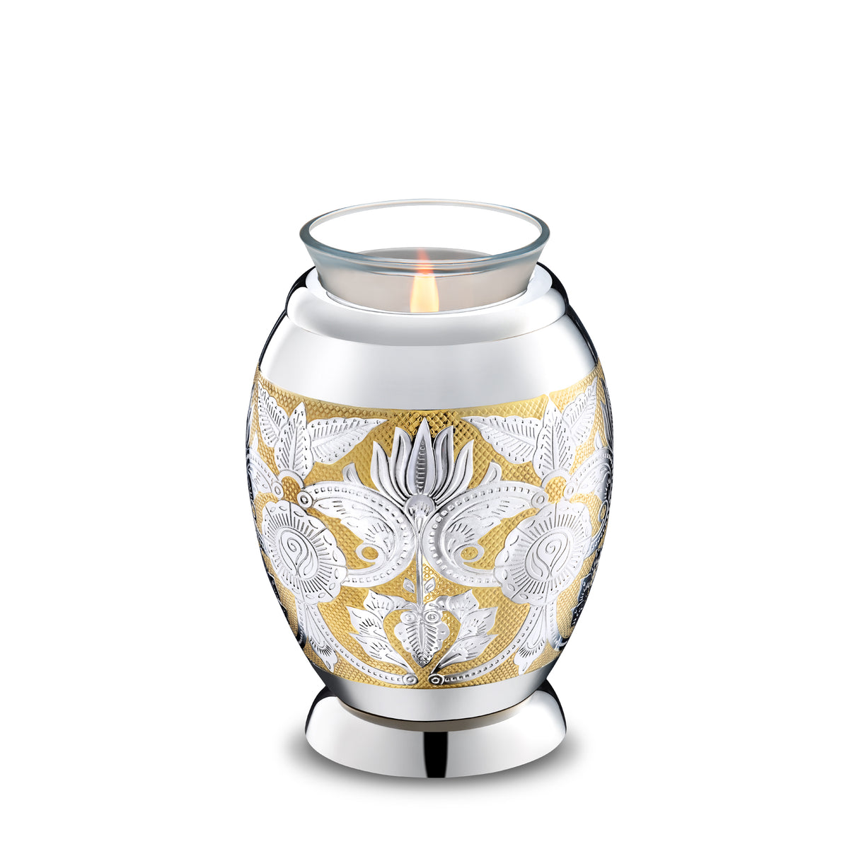 Tealight Ornate Floral Cremation Urn - COMFORT by LoveUrns
