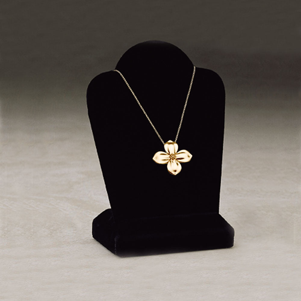 Gold Vermeil Dogwood Blossom Pendant Cremation Jewelry