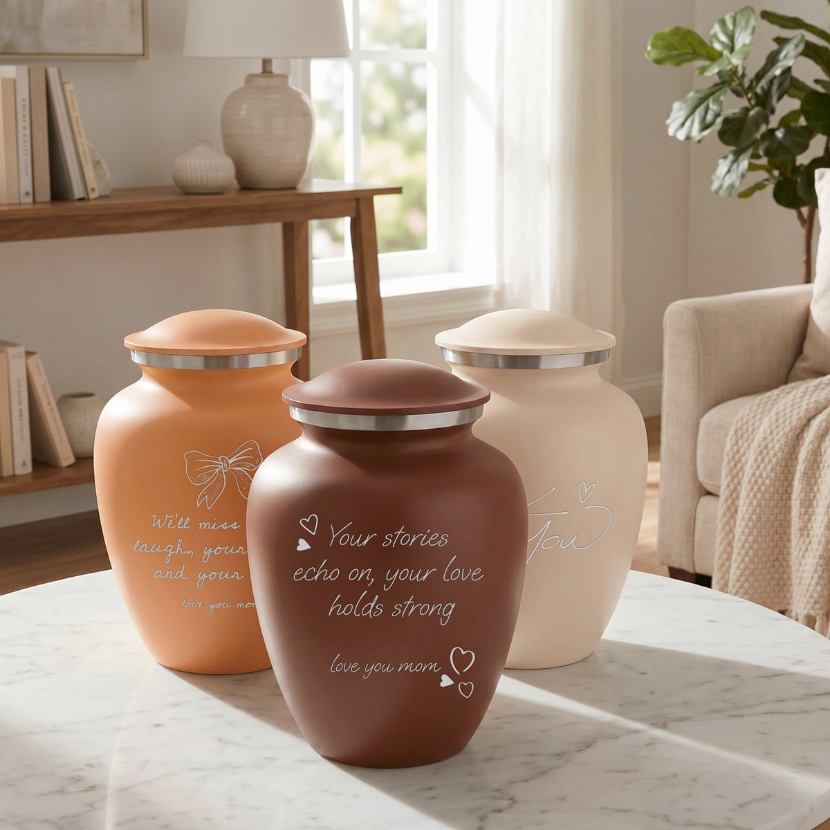 Adult Embrace Handwritten Memorial Cremation Urn