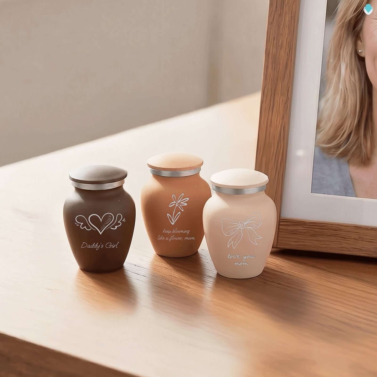 Keepsake Embrace Beige Handwritten Cremation Urn