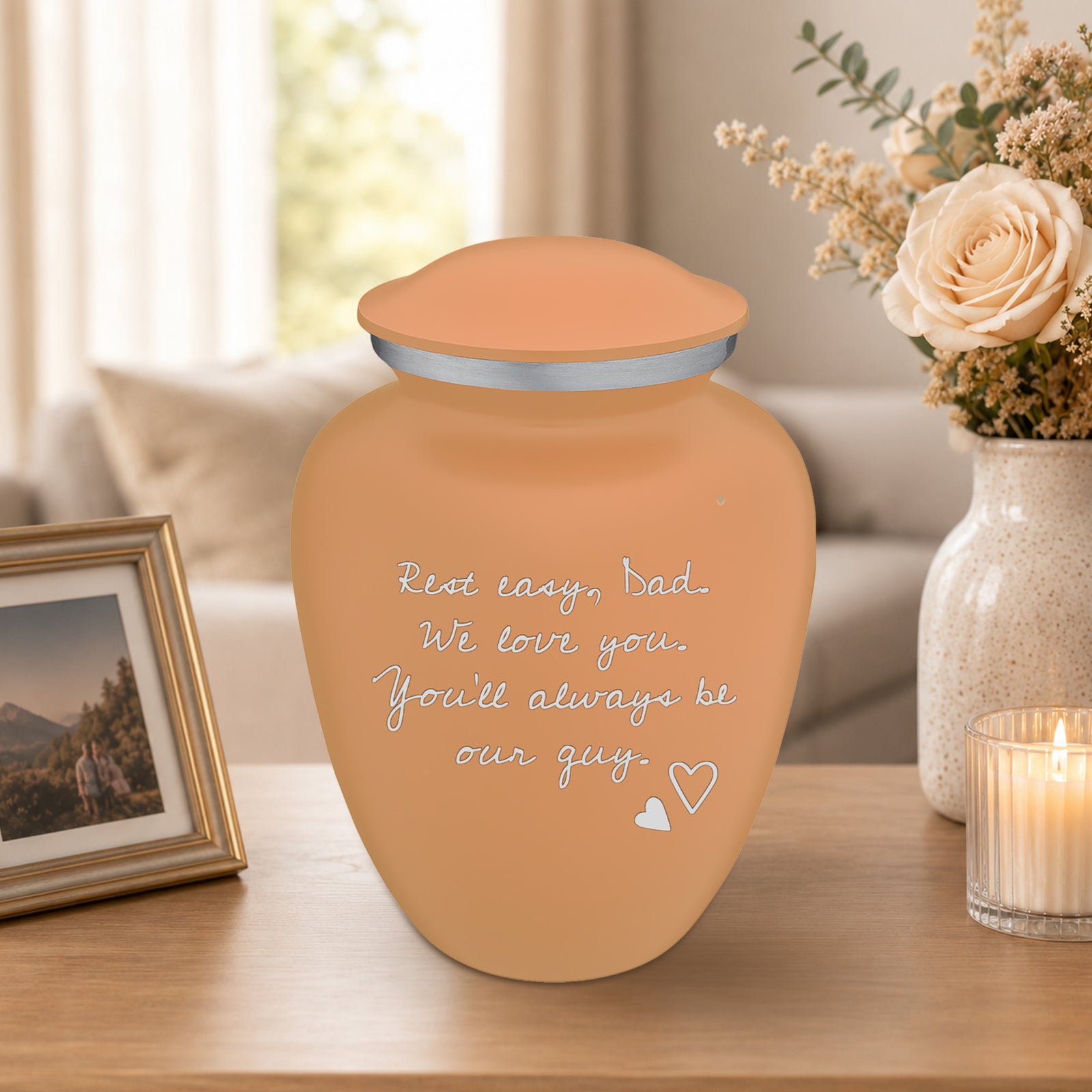 Adult Embrace Beige Handwritten Cremation Urn