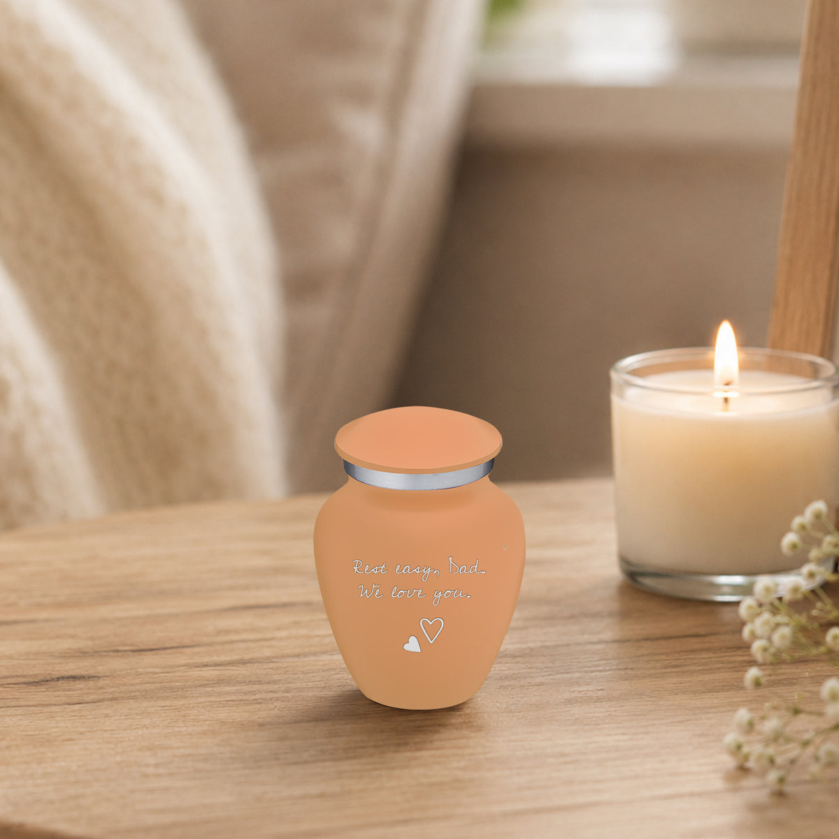 Keepsake Embrace Beige Handwritten Cremation Urn
