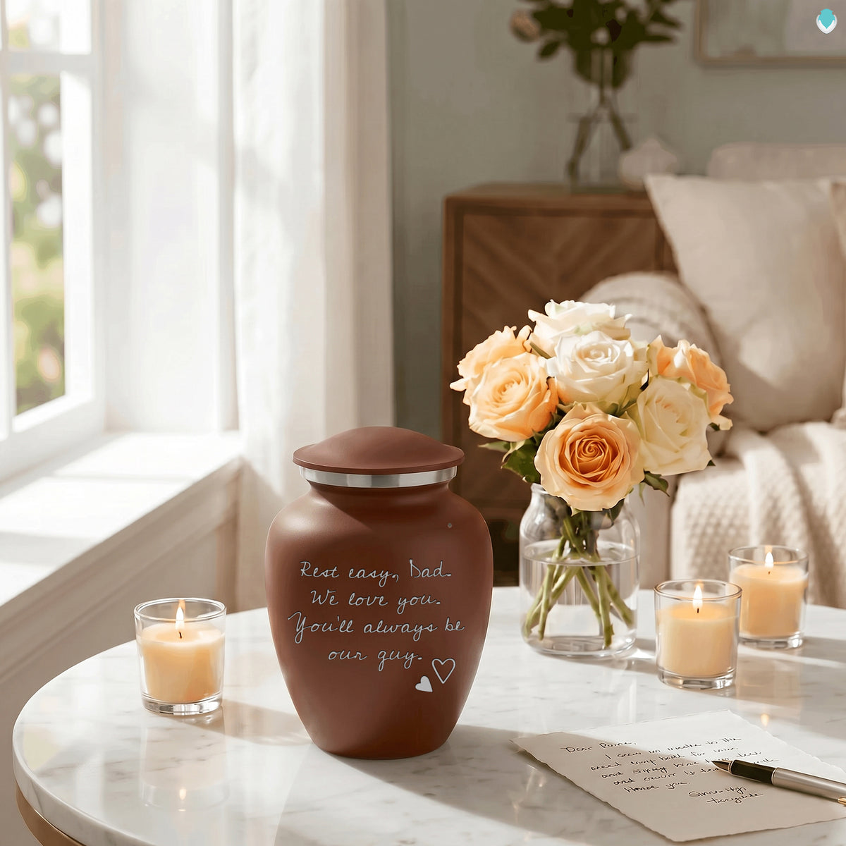 Medium Embrace Earth Handwritten Cremation Urn