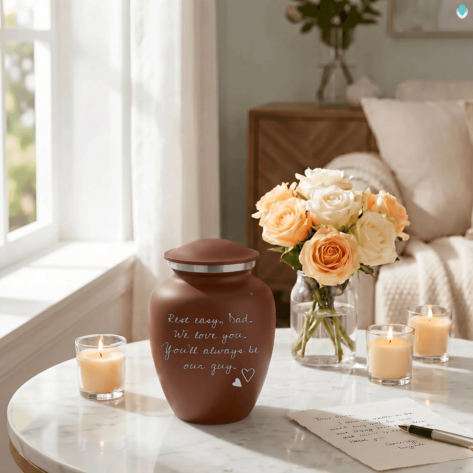 Medium Embrace Earth Handwritten Cremation Urn