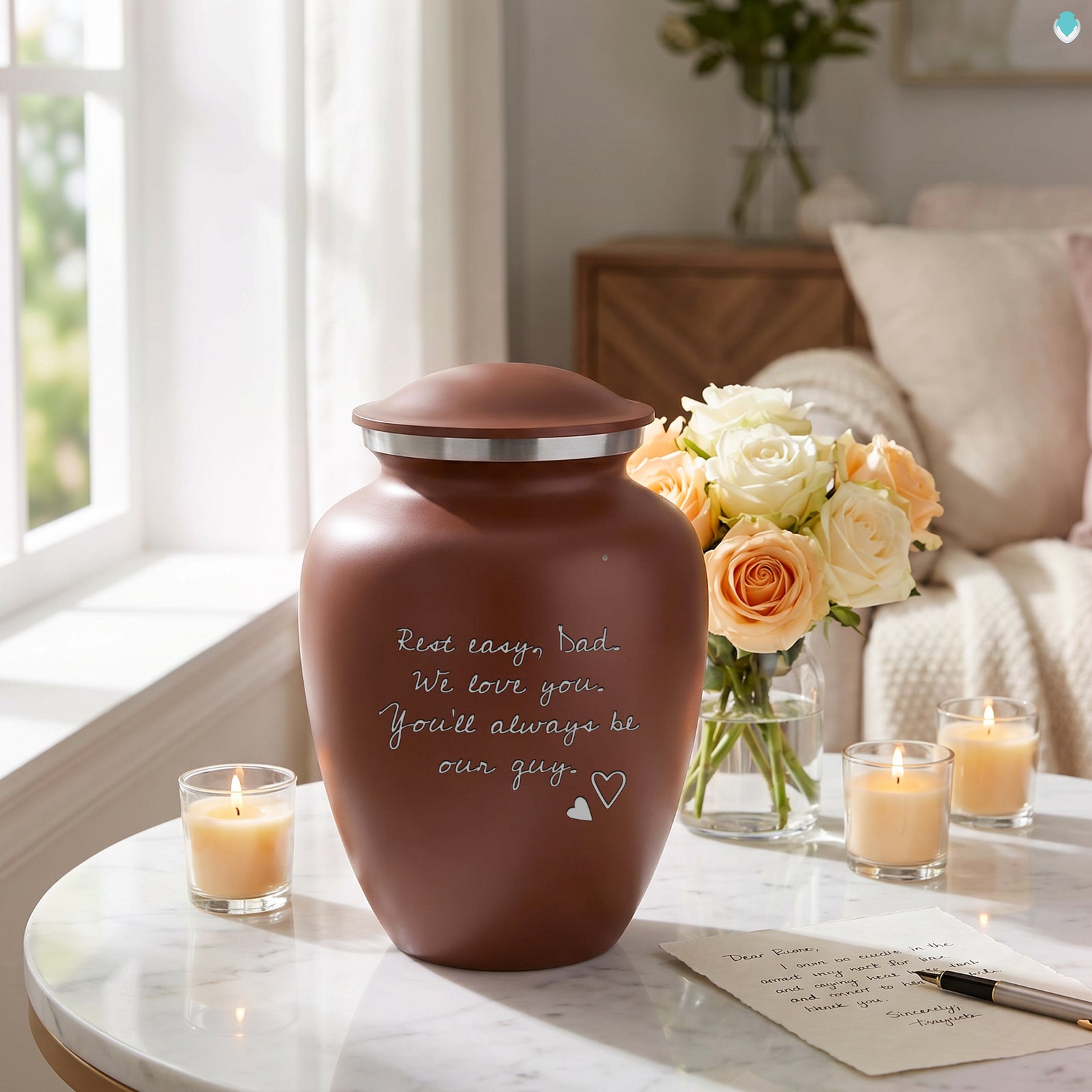 Adult Embrace Earth Handwritten Cremation Urn