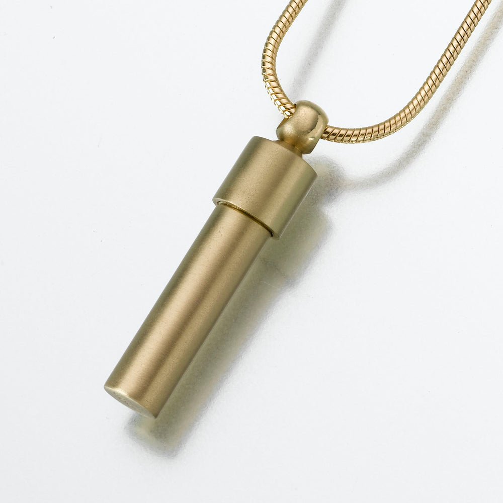 Brass Cylinder Shaped Cremation Pendant