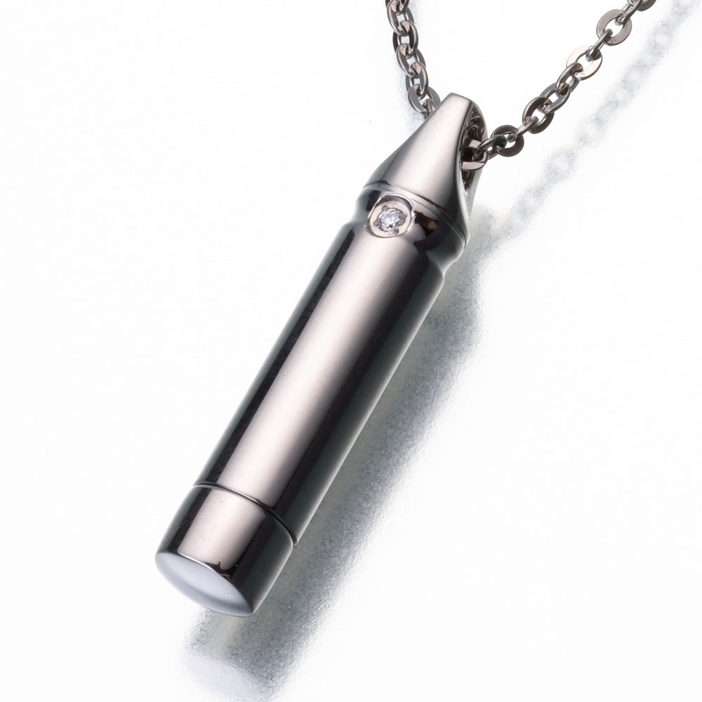 Titanium Cylinder w/ Crystal Chip Pendant