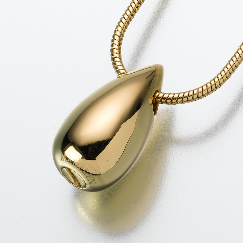 Gold Vermeil Tear Slide  Drop Pendant