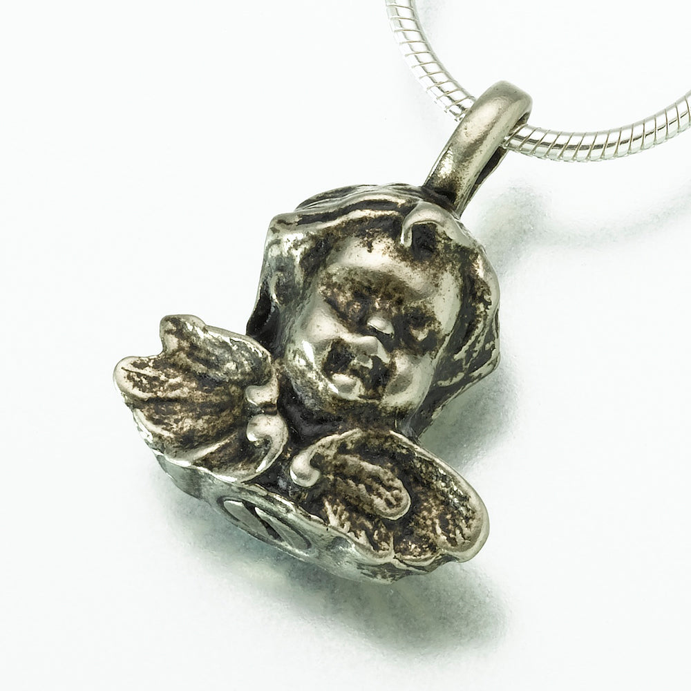 White Bronze Cherub Pendant