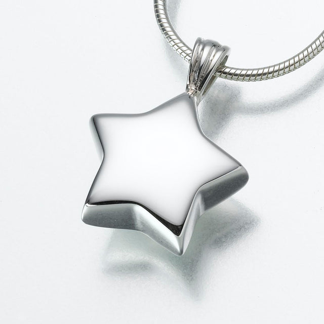 Sterling Silver Star Pendant Cremation Jewelry