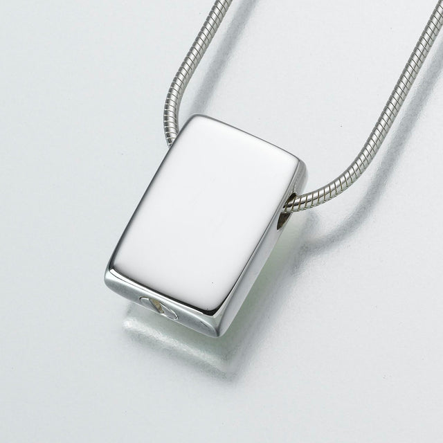 Sterling Silver Slide Rectangle Pendant Cremation Jewelry