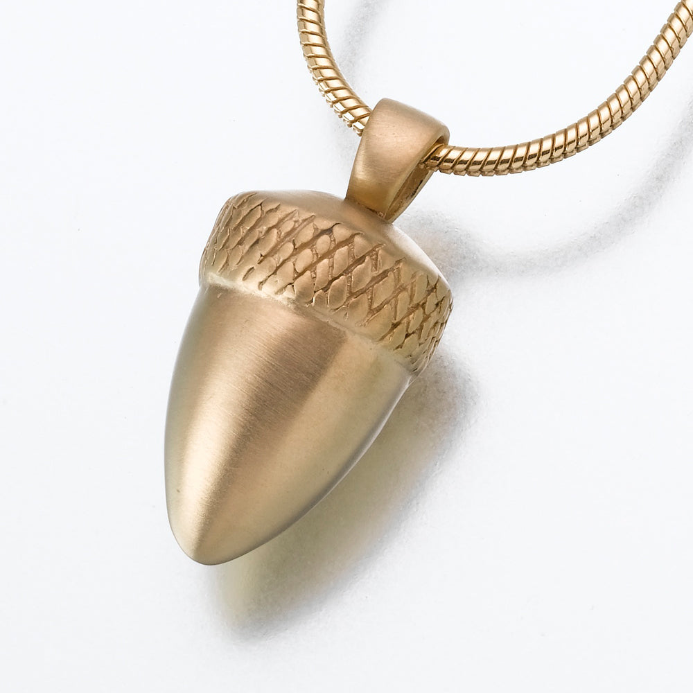 Gold Vermeil Acorn Pendant Cremation Jewelry