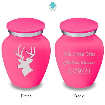 Keepsake Embrace Bright Pink Deer Cremation Urn