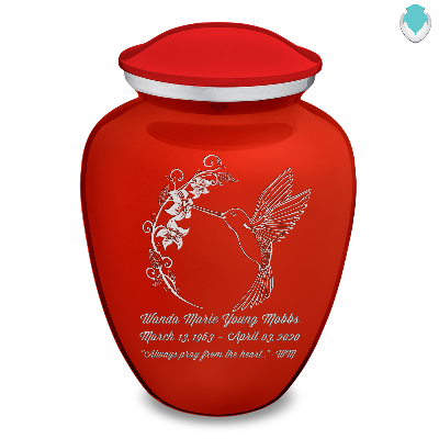 Adult Embrace Bright Red Hummingbird Cremation Urn