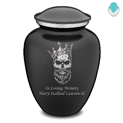 Adult Embrace Charcoal Skull Cremation Urn