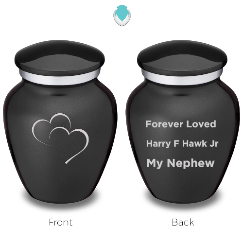Keepsake Embrace Charcoal Hearts Cremation Urn