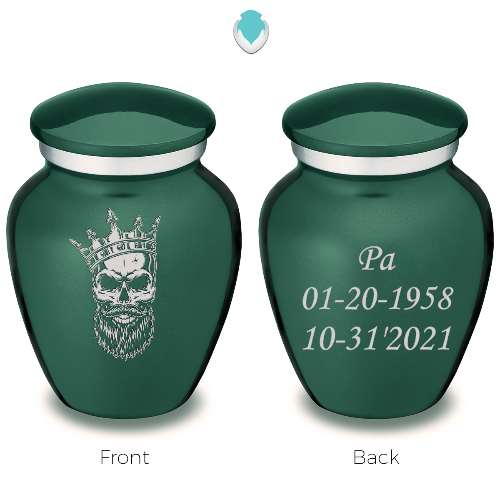 Keepsake Embrace Green Skull Cremation Urn