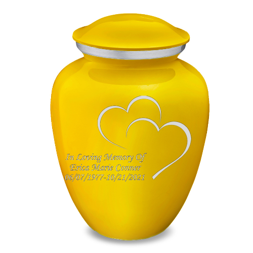 Adult Embrace Yellow Hearts Cremation Urn