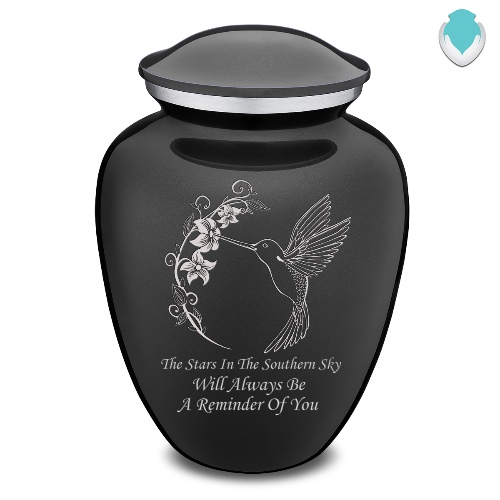 Medium Embrace Charcoal Hummingbird Cremation Urn