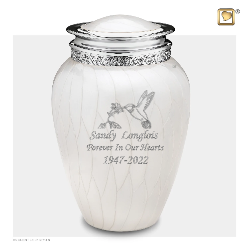 Adult Blessing Pearl Silver Cremation Urn