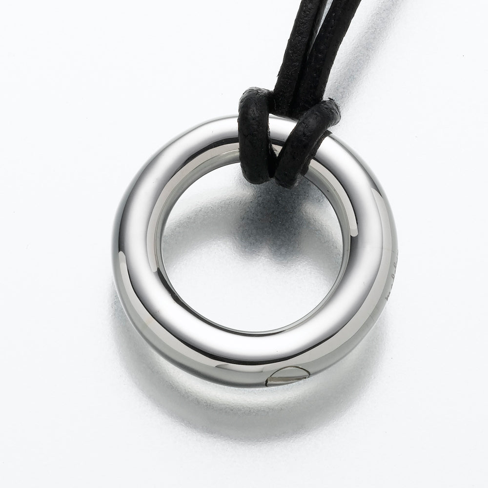 14 K White Gold Eternity Pendant Cremation Jewelry with black thread