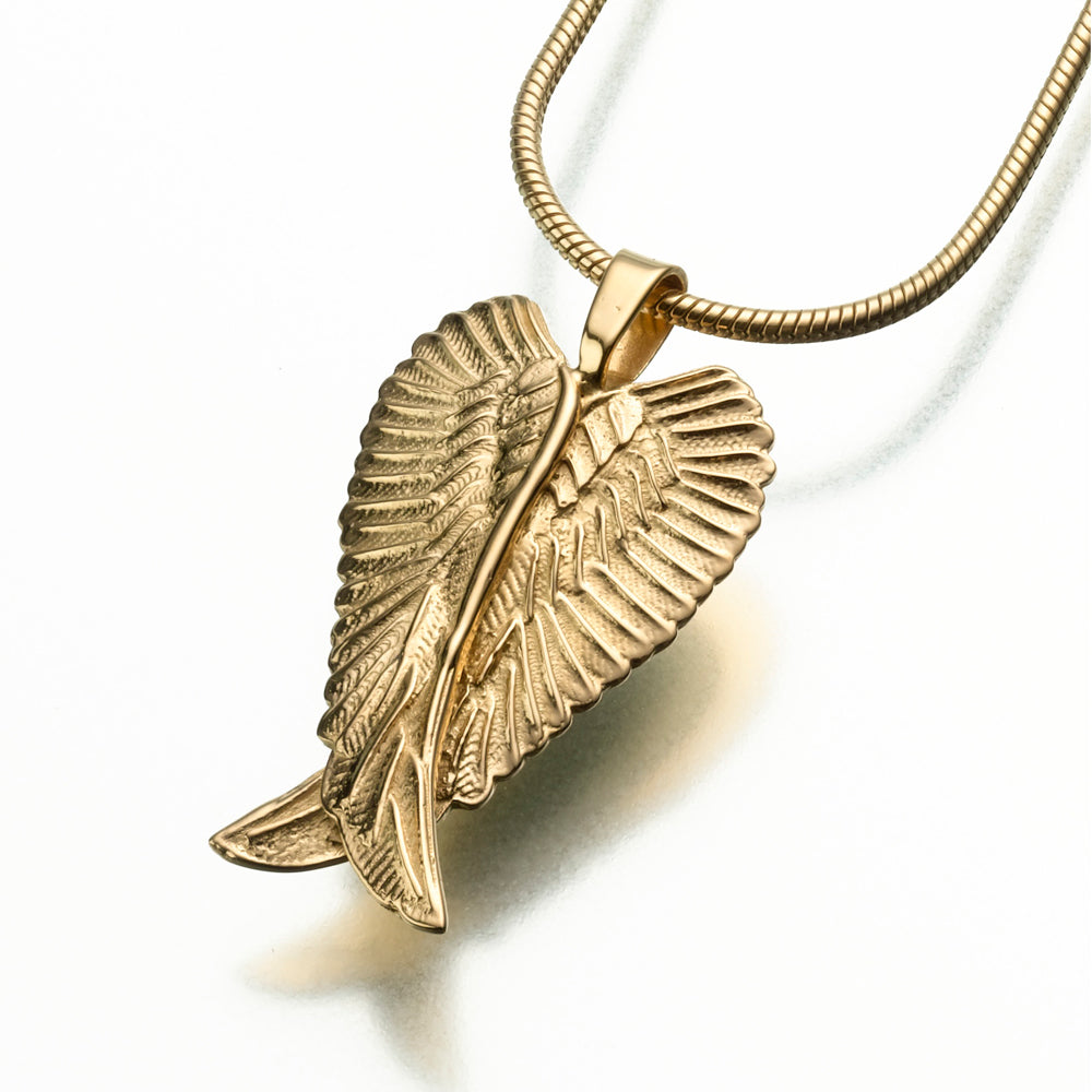 Buy 14k Real Gold Angel Wings Necklace Charm Zircon Pendant Online –  Romeenas