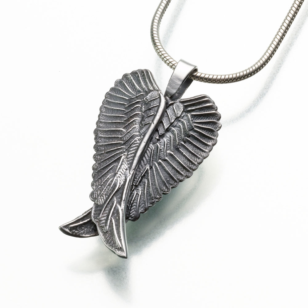 Sterling Silver Angel  Wings Pendant Cremation Jewelry
