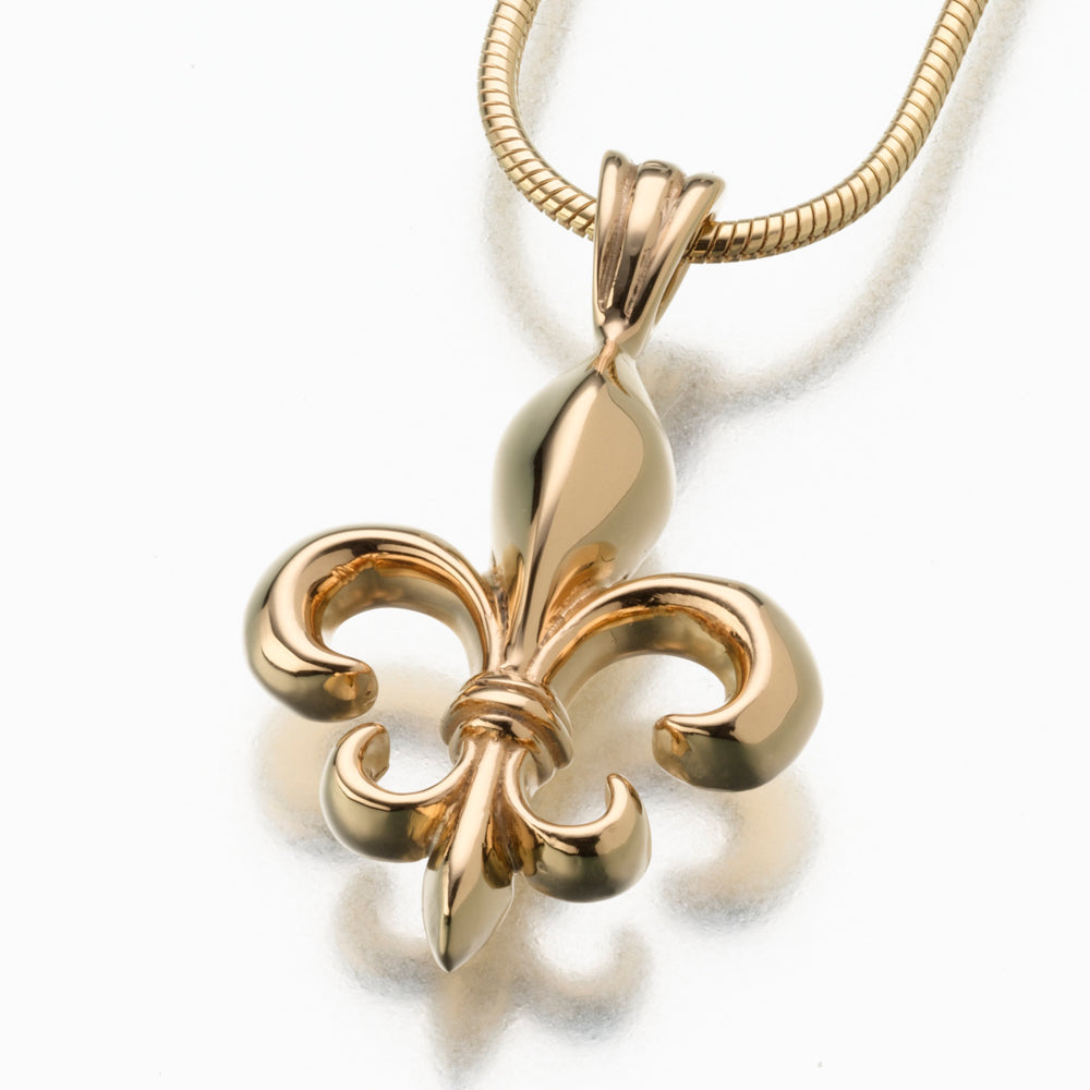 Gold Vermeil Fleur de Lis Pendant Cremation Jewelry