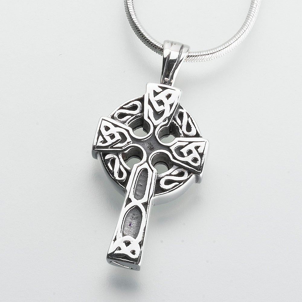 Sterling Silver Celtic Cross Pendant Cremation Jewelry